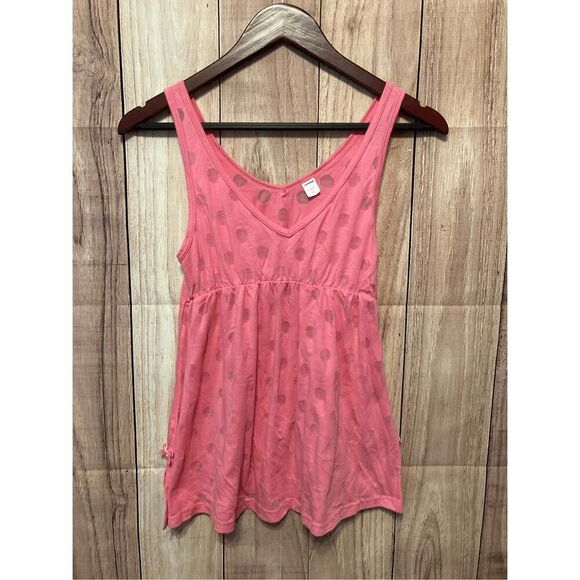Joe Boxer Small pink babydoll tank top dots bow Y2K lounge sleep - Picture 1 of 5